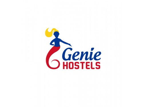 Attractive vibrant hostel logo.