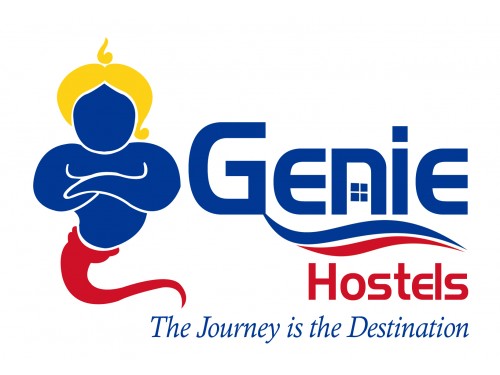 Attractive vibrant hostel logo.