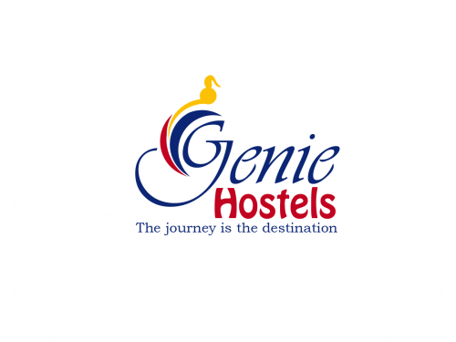 Attractive vibrant hostel logo.