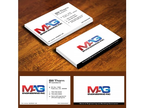 Design for Contest: Business cards for MAG Engineering Inc