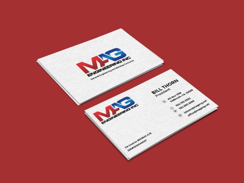 Design for Contest: Business cards for MAG Engineering Inc