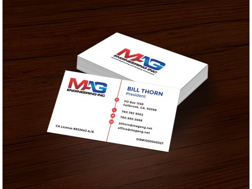 Design for Contest: Business cards for MAG Engineering Inc