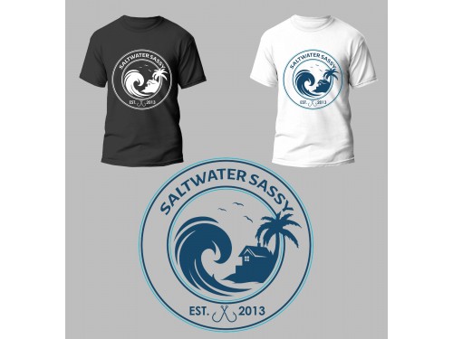 Design for Contest: SASSY BEACH WAVE & FISHING HOOK & TEE