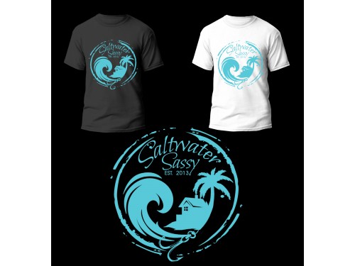 Design for Contest: SASSY BEACH WAVE & FISHING HOOK & TEE