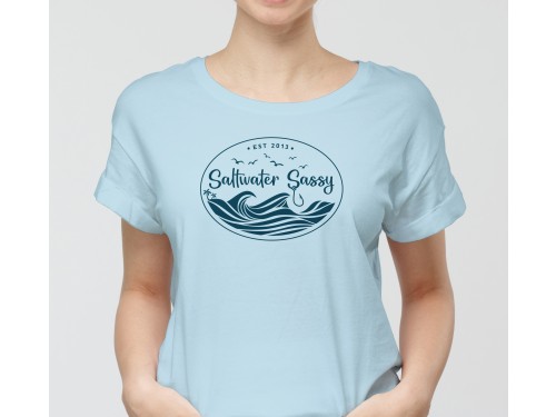 Design for Contest: SASSY BEACH WAVE & FISHING HOOK & TEE