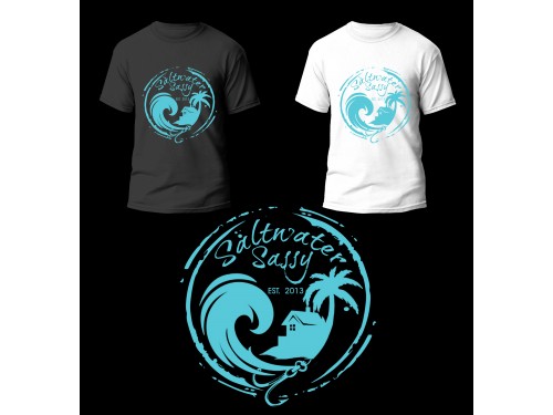 Design for Contest: SASSY BEACH WAVE & FISHING HOOK & TEE