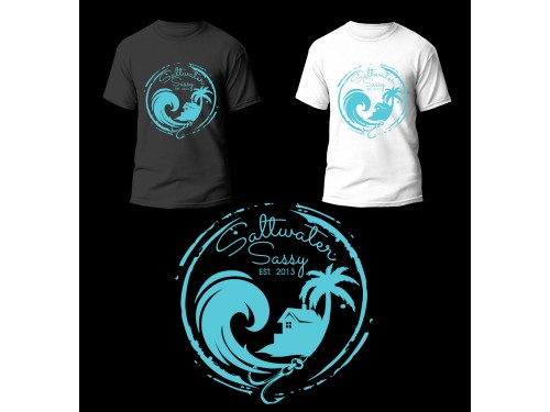 Design for Contest: SASSY BEACH WAVE & FISHING HOOK & TEE