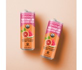 Design by Ampi for Contest: Front of pack design for line of sparkling organic health and hydration beverages. 3 flavors with fruit illustration, 12oz sleek can